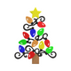 Festive Christmas Light Tree Embroidery Design, Holiday Machine Embroidery Pattern, Instant Download