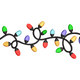 Festive Christmas Lights Border Embroidery Design, Instant Download