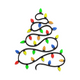Festive Christmas Lights Tree Embroidery Design, Instant Download