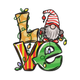 Festive Christmas Love Gnome Embroidery Design, Instant Download