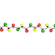 Festive Christmas Mini String Lights Border Embroidery Design, Instant Download