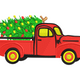 Festive Christmas Red Truck Embroidery Design, Instant Download