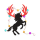 Festive Christmas Reindeer Silhouette Embroidery Design, Instant Download