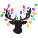 Festive Deer Head with Christmas Lights Embroidery Design, Instant Download