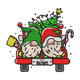 Festive Gnome Truck with Christmas Tree Embroidery Design, Instant Download