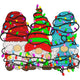 Festive Gnomes with String Lights Embroidery Design, Instant Download