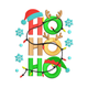 Festive Ho Ho Ho Christmas Embroidery Design, Instant Download