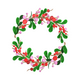 Festive Holiday Floral Circle Embroidery Design, Christmas Wreath, Instant Download