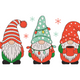 Festive Holiday Gnomes Embroidery Design, Christmas Trio Lantern Pattern, Instant Download