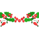 Festive Holiday Holly Leaves and Berries Embroidery Design, Instant Download