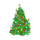 Festive Holiday Tree with Ornaments Embroidery Design, Christmas Machine Embroidery Pattern, Instant Download