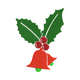 Festive Holly Bell Christmas Embroidery Design, Instant Download