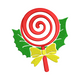 Festive Holly Lollipop Christmas Embroidery Design, Instant Download