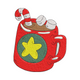 Festive Hot Cocoa Mug with Candy Cane Embroidery Design, Instant Download