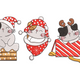 Festive Kitties in Holiday Hats Embroidery Design, Instant Download