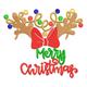 Festive Merry Christmas Reindeer Embroidery Design, Holiday Machine Embroidery Pattern, Instant Download