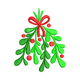 Festive Mistletoe Bow Embroidery Design, Instant Download