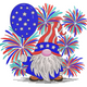 Festive Patriotic Gnome Embroidery Design, Instant Download