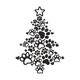 Festive Paw Print Christmas Tree Embroidery Design V2, Instant Download