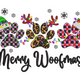 Festive Paw Prints Christmas Embroidery Design, Instant Download