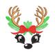Festive Reindeer Antlers with Bow Embroidery Design, Instant Download