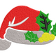 Festive Santa Hat with Holly Leaves Embroidery Design, Machine Embroidery Pattern, Instant Download