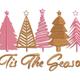 Festive Tis the Season Embroidery Design, Instant Download