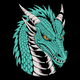 Fierce Dragon Head Embroidery Design, Fantasy Dragon Pattern