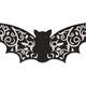 Filigree Bat Embroidery Design, Halloween Pattern, Instant Download