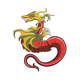 Fire Serpent Dragon Embroidery Design, Instant Download