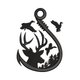 Fishing Hook Deer & Duck Silhouette Embroidery Design, Machine Embroidery Pattern, Instant Download