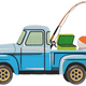 Fishing Truck Embroidery Design, Instant Download