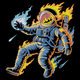 Flaming Astronaut Embroidery Design, Instant Download