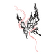 Flaming Butterfly Embroidery Design, Instant Download