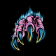 Flaming Claw Embroidery Design, Monster Talon Neon, Instant Download