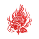 Flaming Rose Embroidery Design, Instant Download