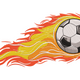 Flaming Soccer Ball Embroidery Design, Sports Machine Embroidery Pattern, Instant Download