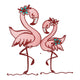 Flamingo Couple Embroidery Design, Instant Download