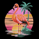 Flamingo Sunset Embroidery Design V2, Instant Download