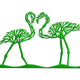 Flamingo Tree Silhouette Embroidery Design, Instant Download