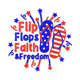 Flip Flops Faith & Freedom Embroidery Design, Instant Download