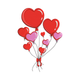 Floating Love Balloons Embroidery Design, Instant Download