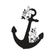 Floral Anchor Embroidery Design, Instant Download