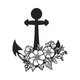 Floral Anchor Nautical Embroidery Design, Instant Download