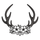 Floral Antlers Embroidery Design, Instant Download