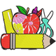 Floral Apple Pencil Teacher Embroidery Design, Instant Download