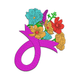 Floral Awareness Ribbon Embroidery Design, Instant Download