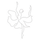 Floral Ballerina Line Art Embroidery Design V2, Instant Download