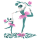 Floral Ballet Dancer Embroidery Design, Instant Download