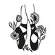 Floral Ballet Pointe Shoes Embroidery Design, Instant Download